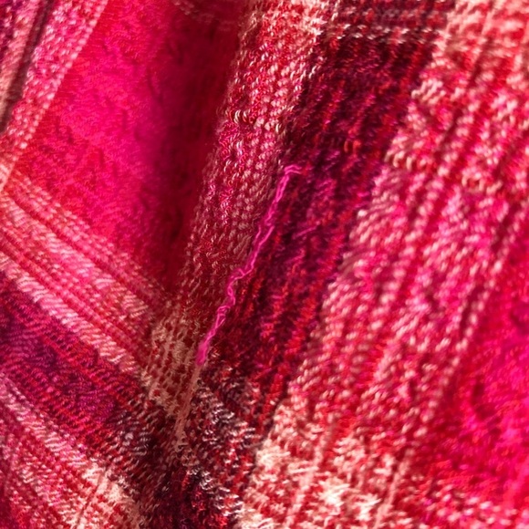 ❤️ XS ❤️ NWT Anthro Top Buttondown Plaid Patch Pockets Oversized​ - Picture 7 of 7